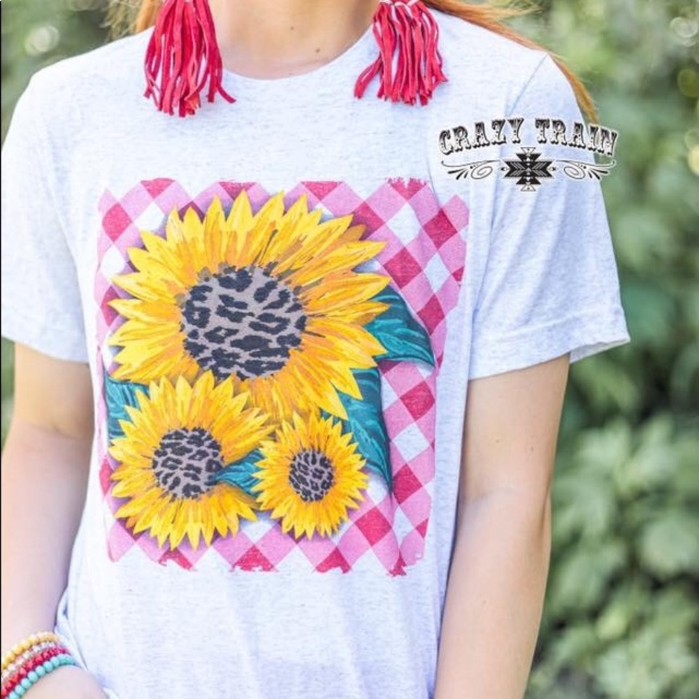 CRAZY TRAIN SUNFLOWER TEE ❤️